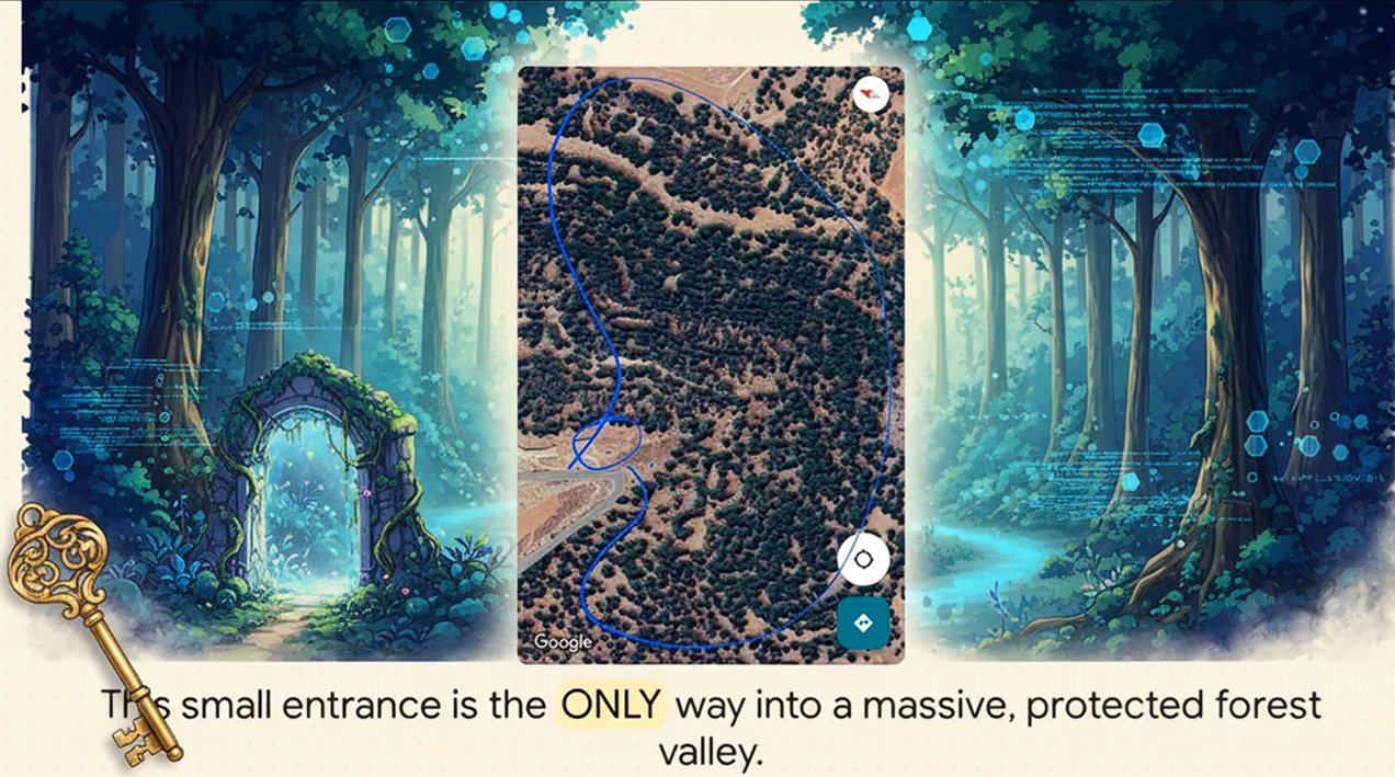 The only entrance to the protected forest valley