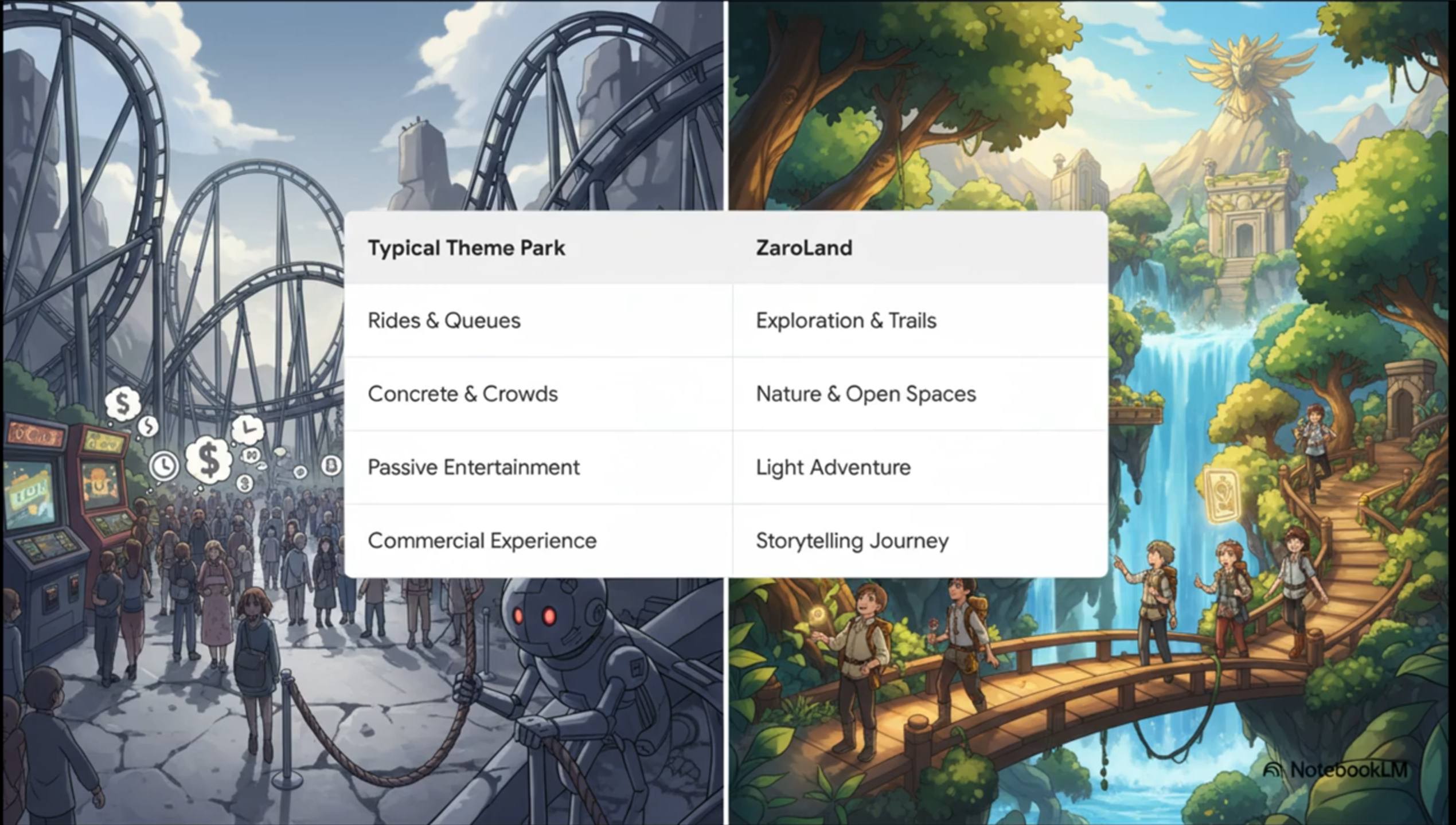 Typical Theme Park vs ZaroLand comparison