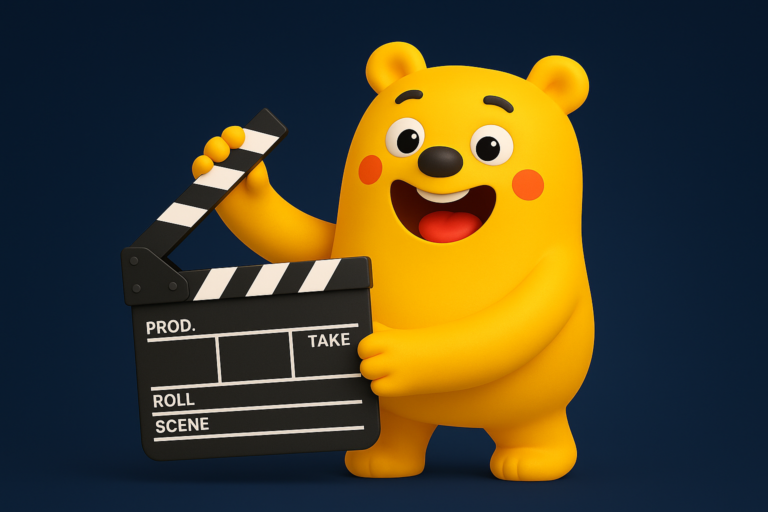 Zaro holding a clapperboard for the ZaroVerse TV Series