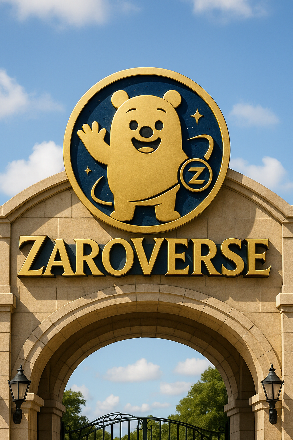 ZaroVerse Theme Park Entrance - The future vision of immersive ZaroVerse experiences